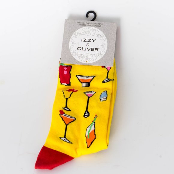 NWT Cocktails socks Izzy and Oliver - yellow - Picture 2 of 2